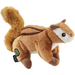 GoDog Wildlife Chew Guard Chipmunk Squeaky Plush Dog Toy