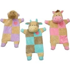 Ethical Pet Soothers Crinkle Squeaky Plush Dog Toy, Color Varies