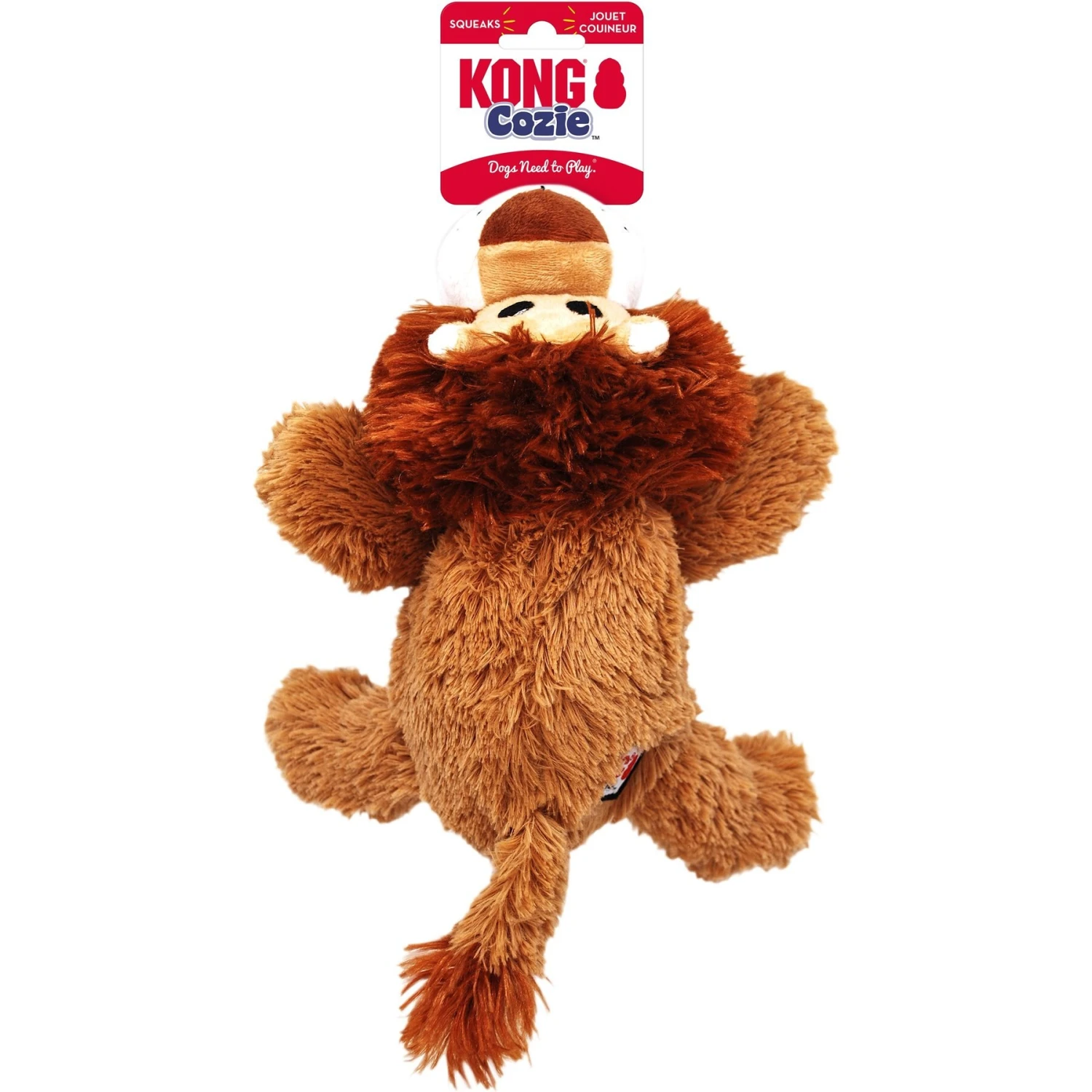 KONG Cozie Nate The Lion Plush Squeaky Dog Toy - Image 4