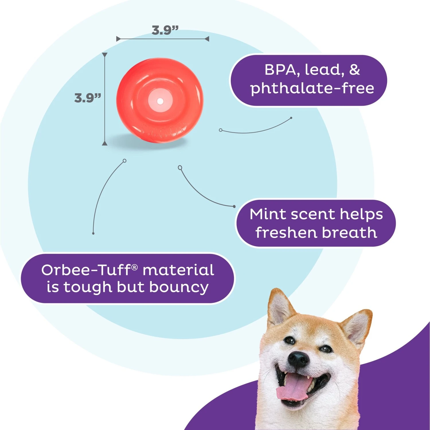 Planet Dog Orbee-Tuff Lil' Snoop Interactive Treat Dispensing Dog Toy - Image 3