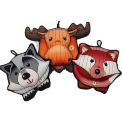 HuggleHounds HuggleTuff Puffies Dog Toy, Color Varies, Medium, 3 Count