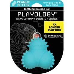 Playology Puppy Teething Bounce Ball Peanut Butter Dog Toy